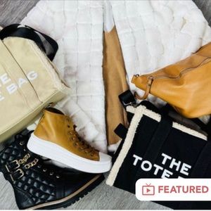 Faux Shearling Tote Bag